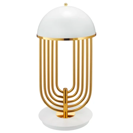Designerska lampa stołowa Dolce Vita Biało - złota ST-1602 white - Step Into Design